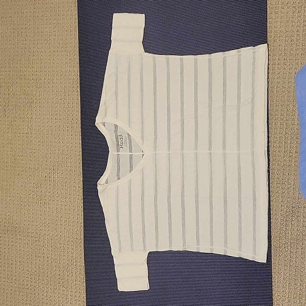 Mudd Short Sleeve Sheer White Shirt Size S